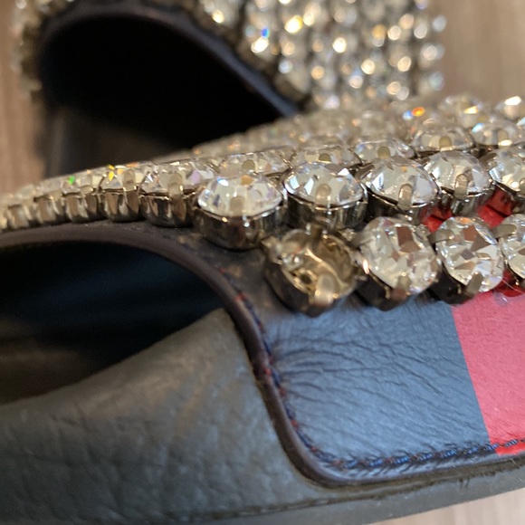 Gucci Black Crystal-embellished Slides - Picture 8 of 8